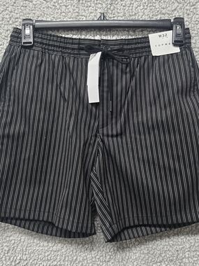 Topman Black Pinstripe Drawstring Shorts